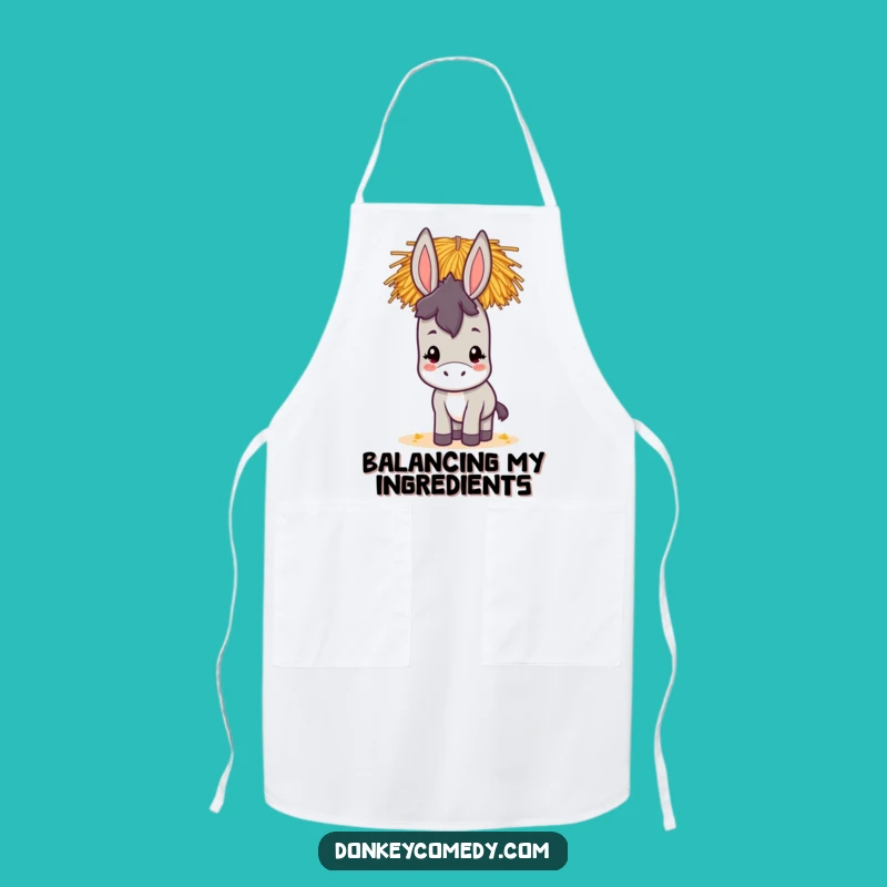 Funny Kawaii Donkey Apron: Hilarious Hay-Balancing Kitchen Fun for Cooks