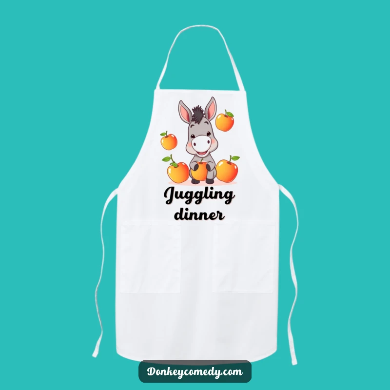 Funny Donkey Apron: Juggling Chef Pup, Hilarious Fruit Kitchen Wear, Perfect Gift for Cooks!