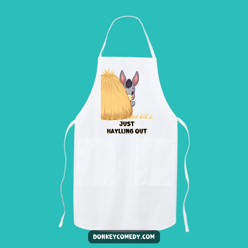 Funny Donkey Haystack Peek Apron - Humorous Gift for Kitchen Hide-and-Seek