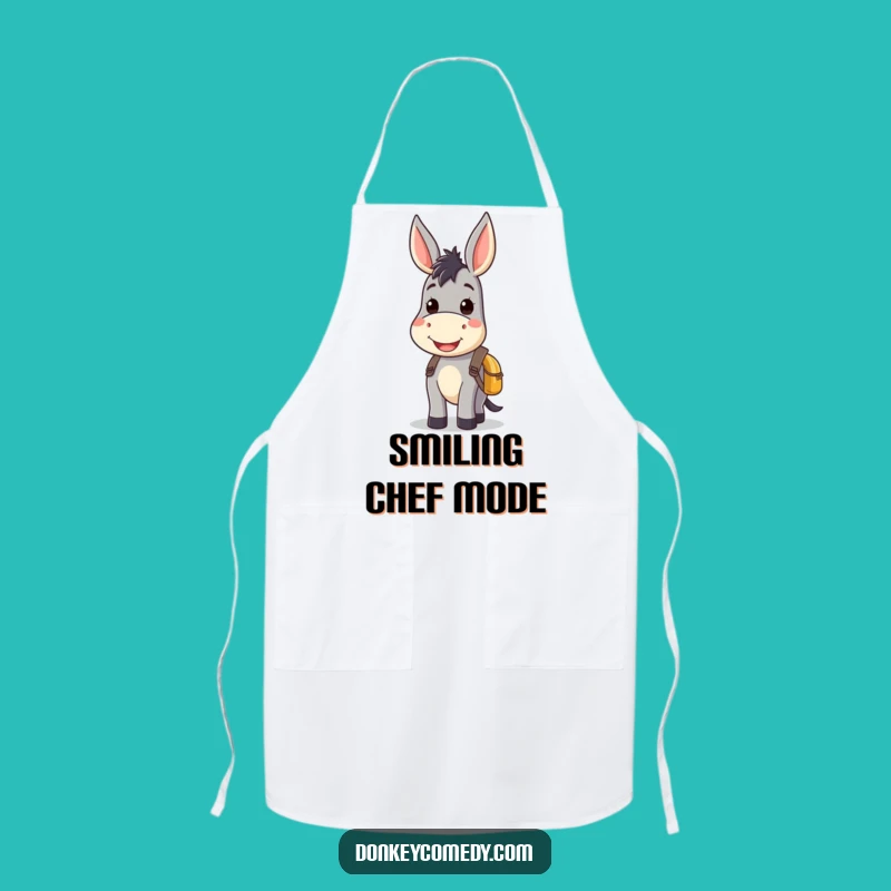 Kawaii Donkey Smile Backpack Apron - Cute & Fun for Kitchen Adventures