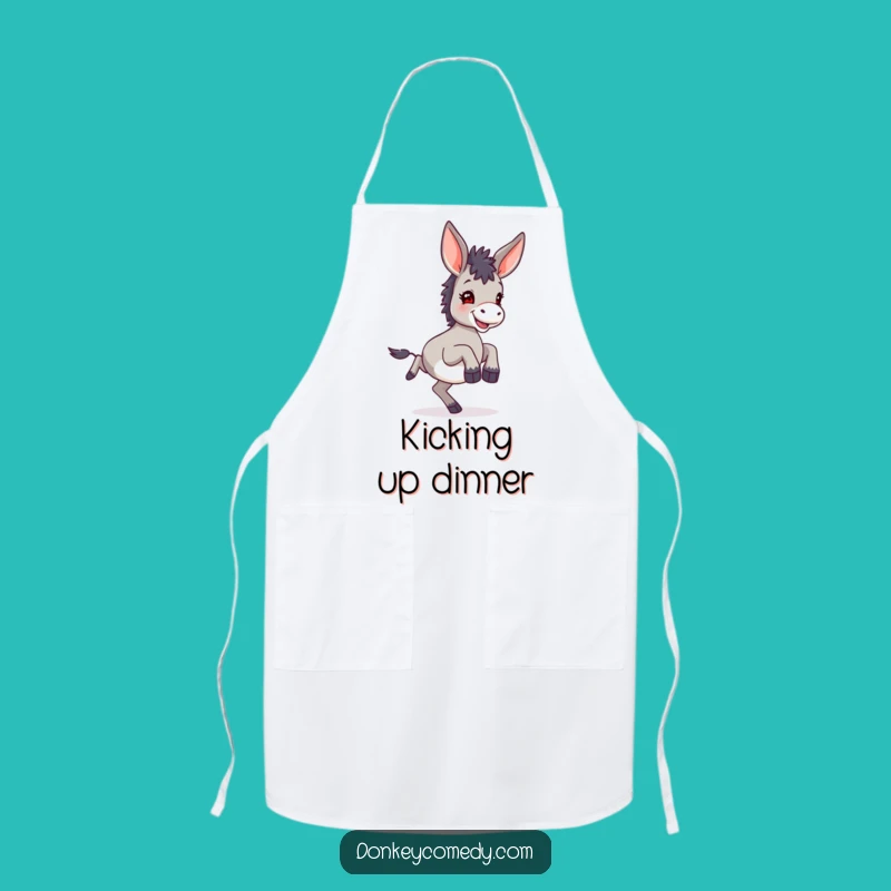 Funny Small Donkey Large Ears Kicking hind legs Apron, Kitchen Humor Gift