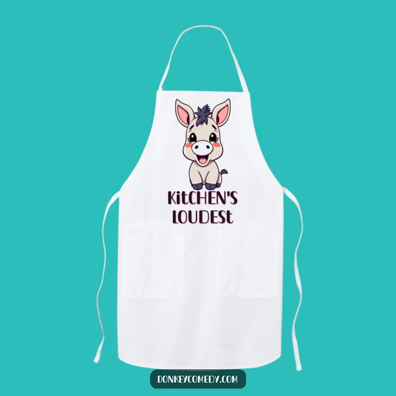 Funny Donkey Apron: Kawaii Braying Donkey for Kitchen Fun and Gifts