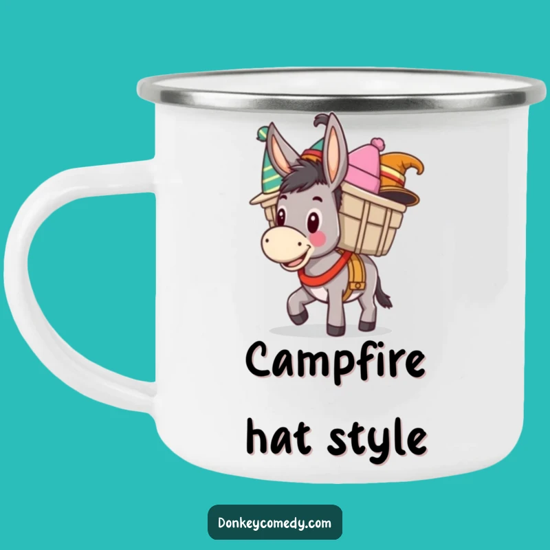 Funny Donkey Hat Camp Mug - Hilarious Donkey Adventure Gift