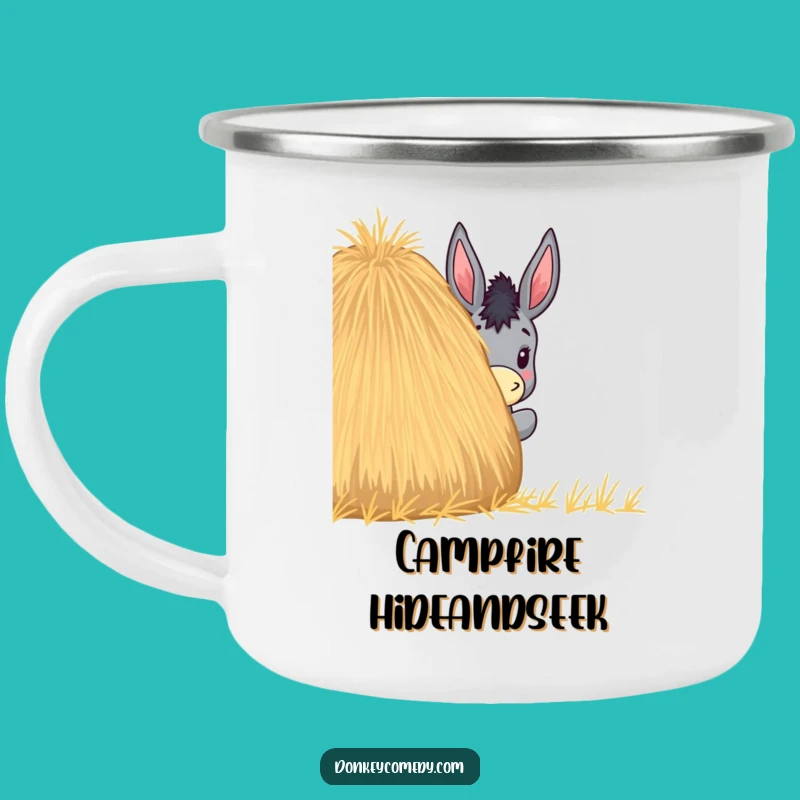 Funny Donkey Haystack Peek Camping Mug - Humorous Gift for Outdoor Amusements