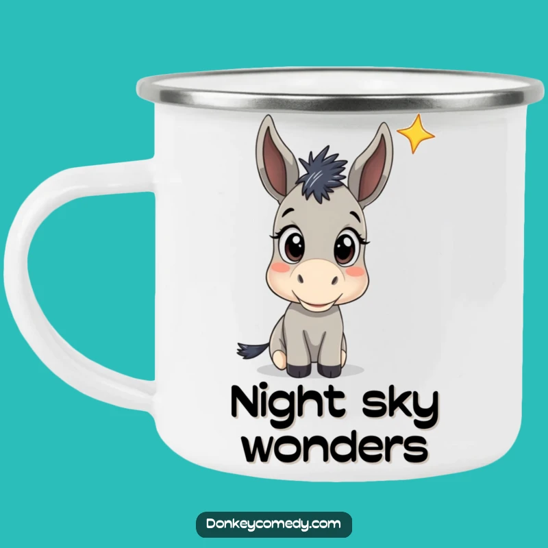 Funny Donkey Star Gazing Camping Mug: Curious Outdoor Gift for Night Treks