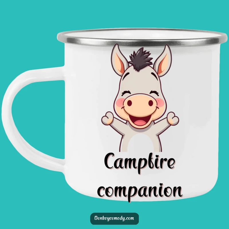 Funny Kawaii Donkey Nodding Camping Mug: Friendly Greetings on the Go