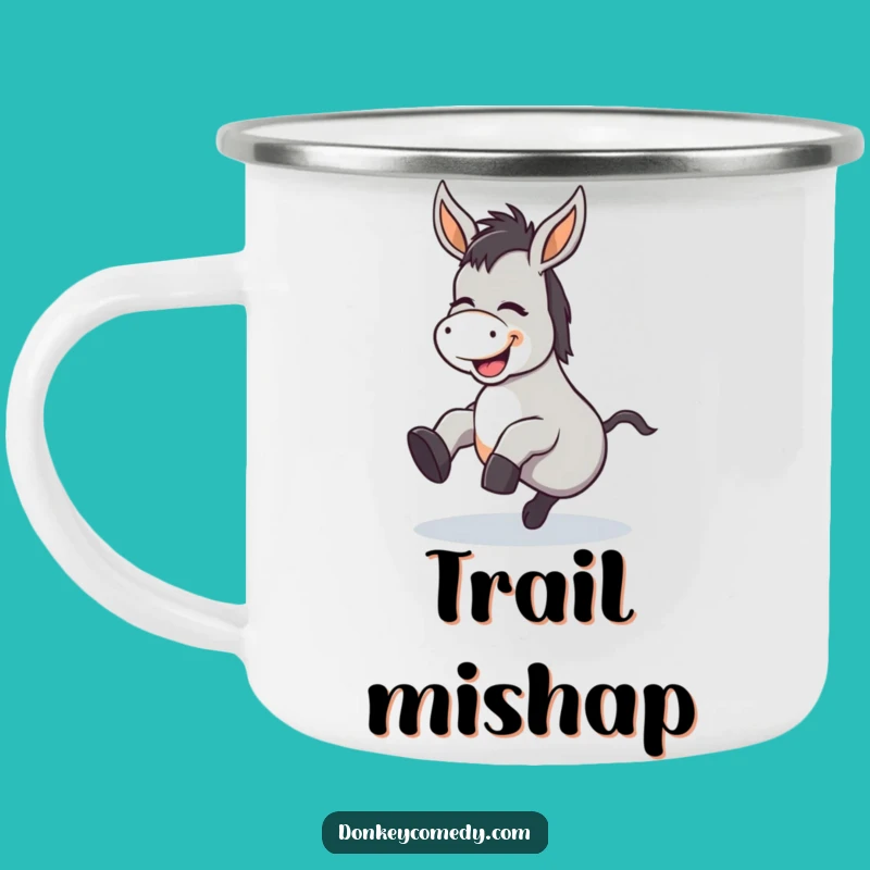 Funny Kawaii Donkey Tripping Camping Mug: Adventure with a Side of Stumbles