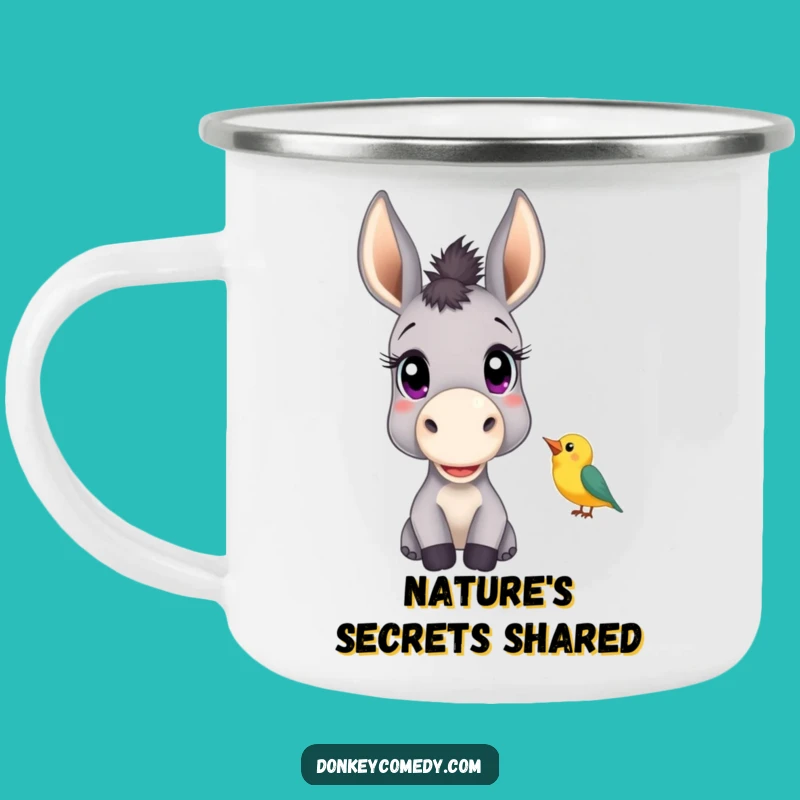 Funny Donkey Bird Listener Camping Mug - Curious Outdoor Friendship Gift