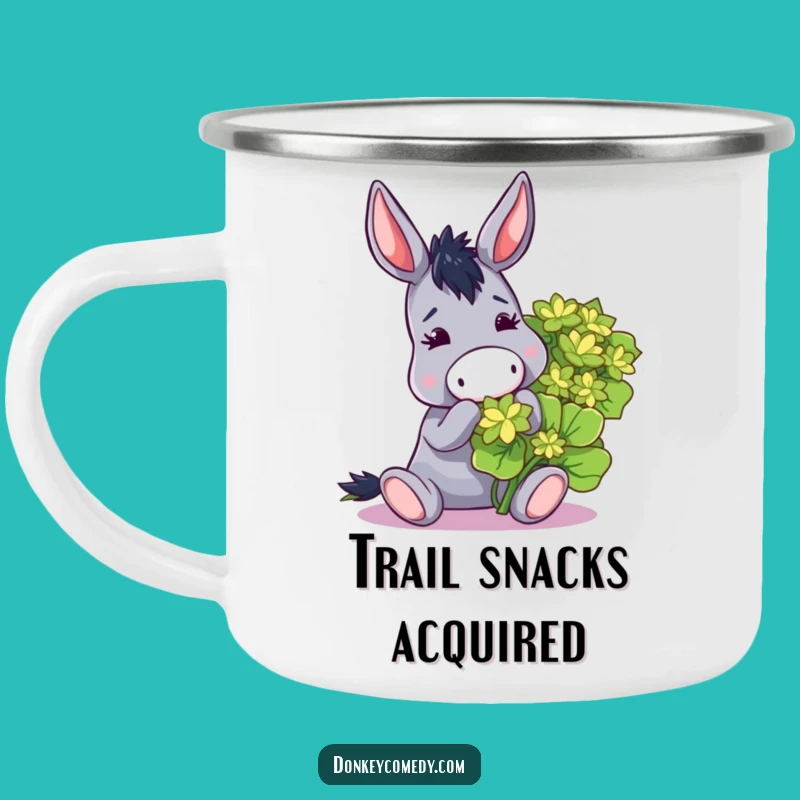 Funny Donkey Nibbling Clover Camping Mug - Outdoor Adventure Gift
