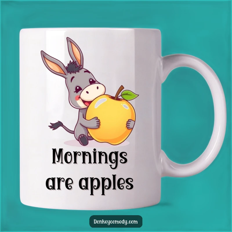 Funny Donkey Apple Mug - A Grinning Treat for Your Morning