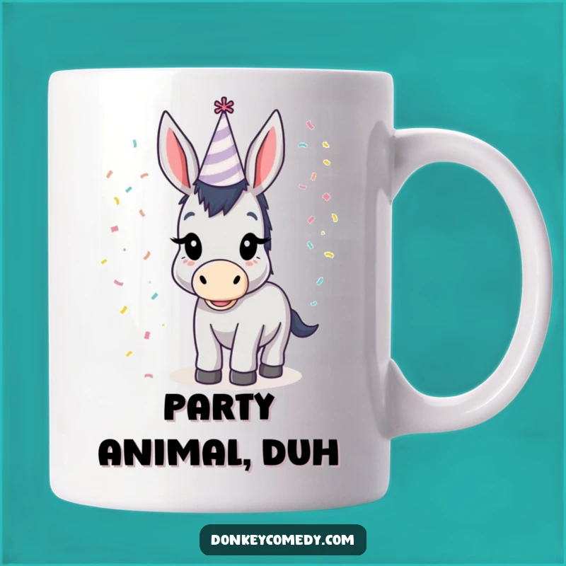 Funny Donkey Party Hat Mug: The Perfect Hilarious Gift for a Birthday Celebration!