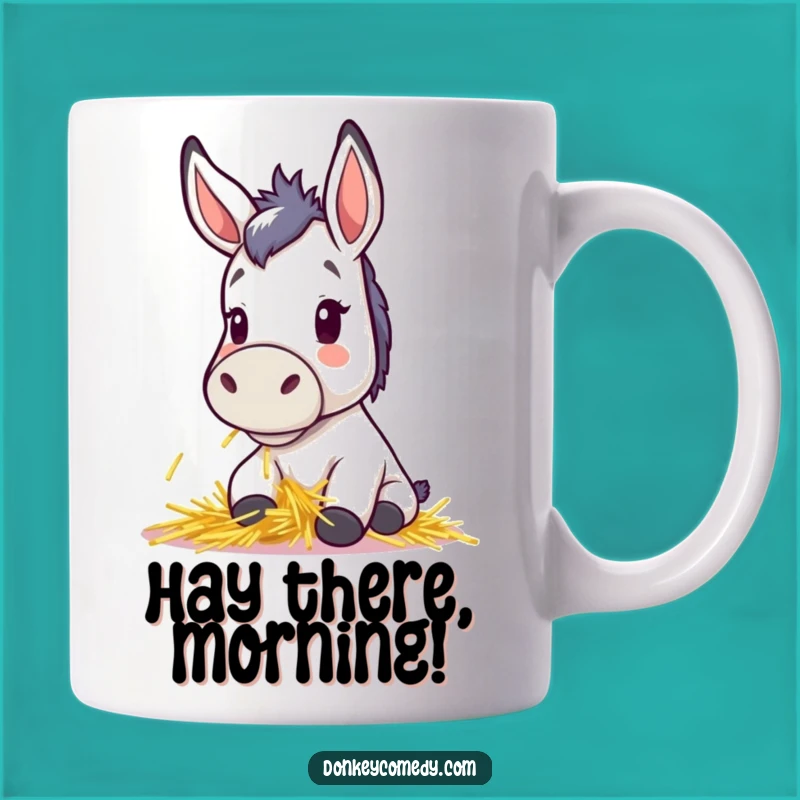 Funny Kawaii Donkey Mug - Cute Perky Ears Hay Muncher Gift