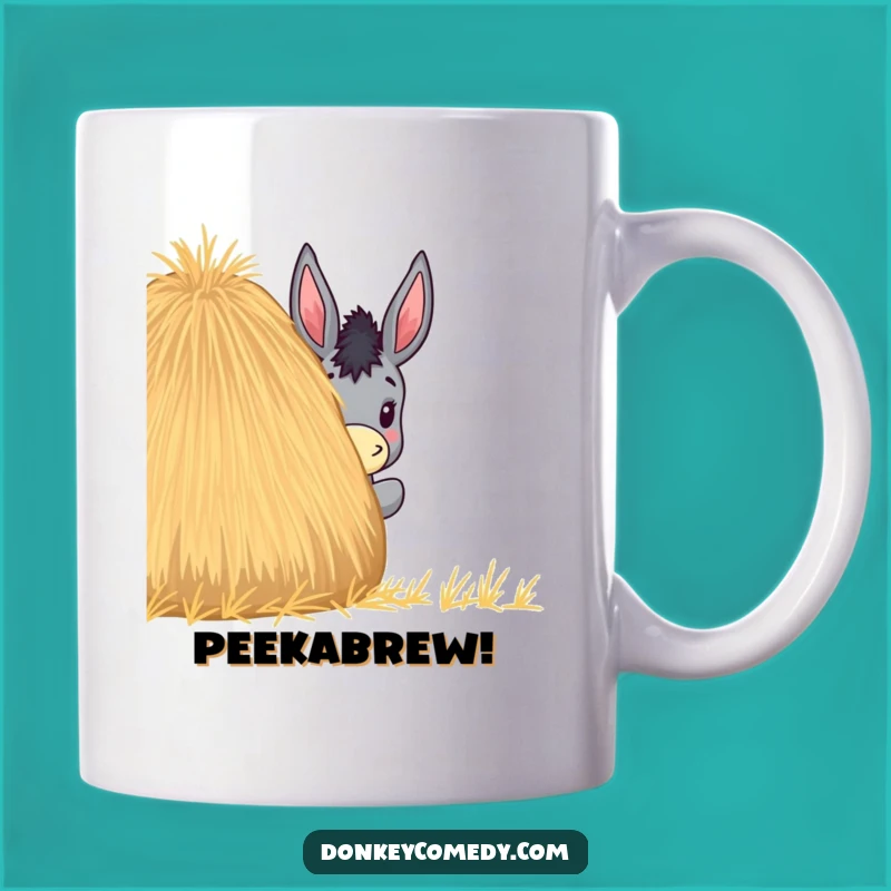 Funny Donkey Haystack Peek Mug - Humorous Surprise Gift for Farm Lovers