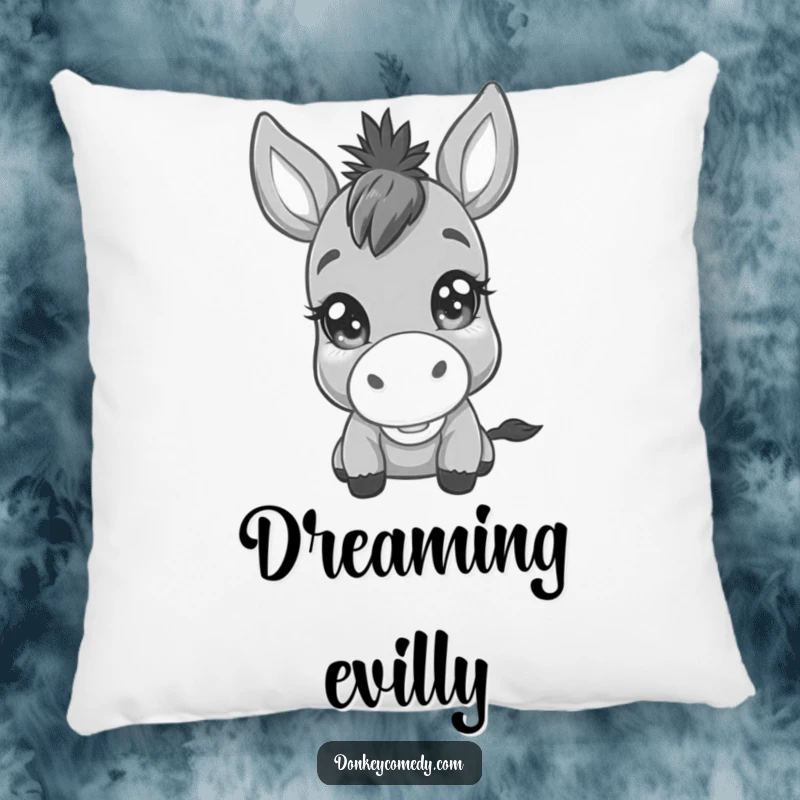Funny Kawaii Donkey Mischief Pillow: A plush pillow featuring a donkey with a mischievous twinkle, perfect for adding a touch of sly humor.