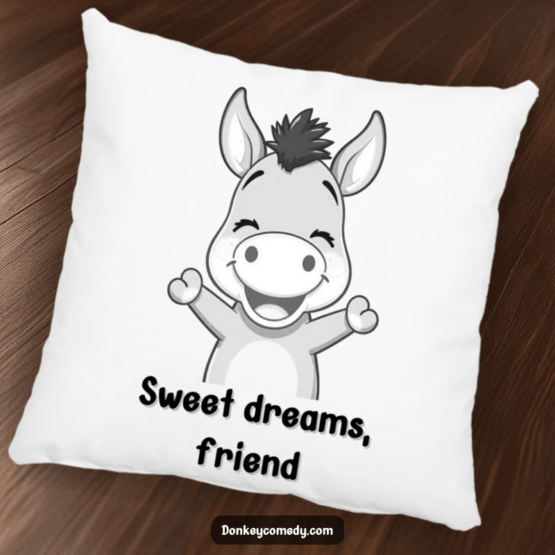 Funny Kawaii Donkey Nodding Pillow: A plush pillow featuring a smiling donkey nodding, perfect for adding a touch of gentle humor.