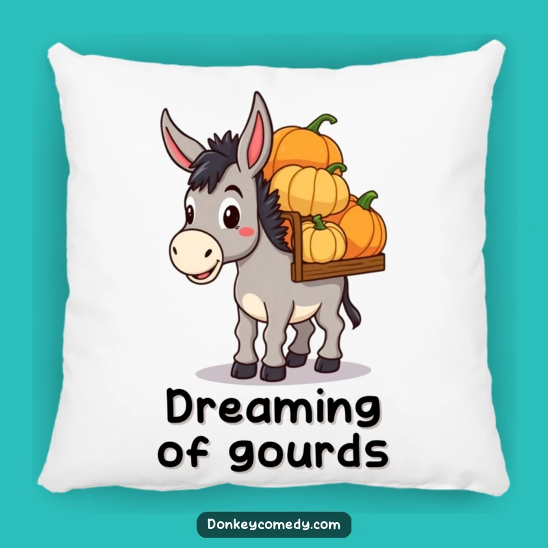 Funny Donkey Pumpkin Haul Pillow: Cozy Harvest Gift for Fall Comfort