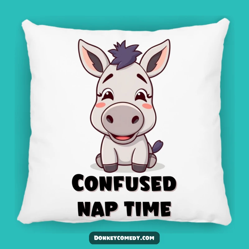 Funny Confused Donkey Pillow - Kawaii Animal Delighted Expression Cushion
