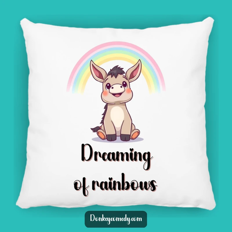 Funny Donkey Rainbow Pillow - Cozy Comfort, Dreamy Vibes