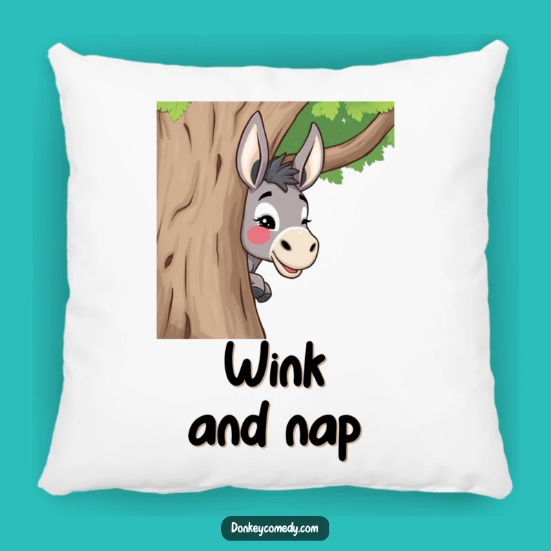Funny Donkey Peeking Tree Pillow - Comfy & Playful Decor Accent