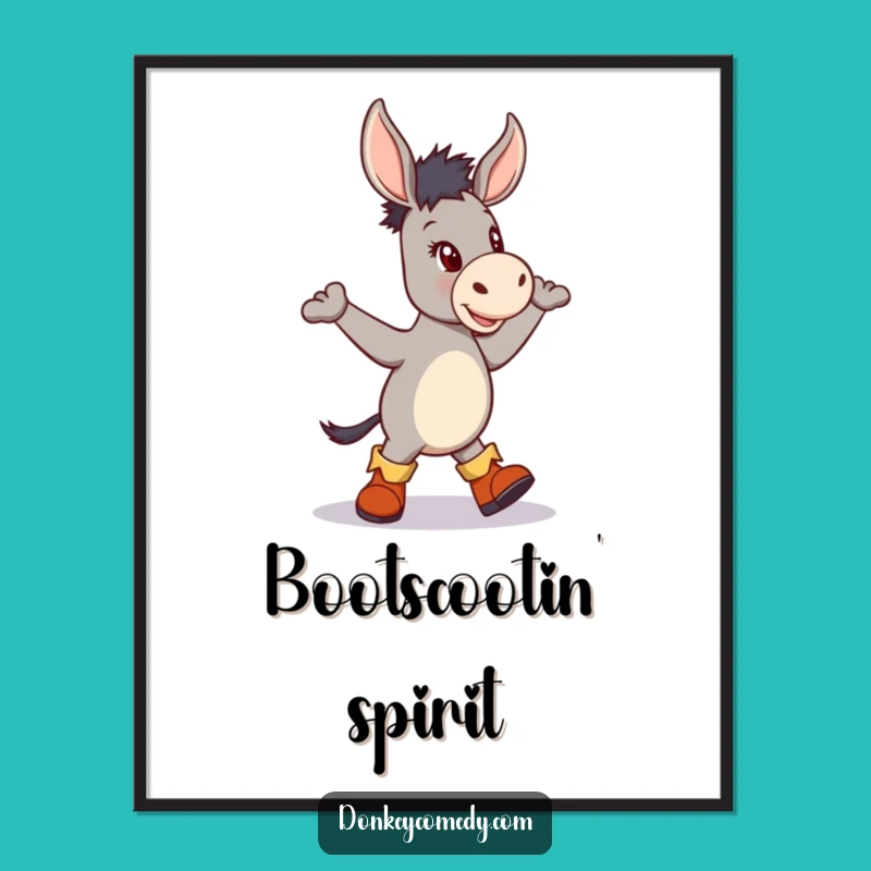 Funny Donkey Boots Jig Digital Art - Instant Whimsical Decor