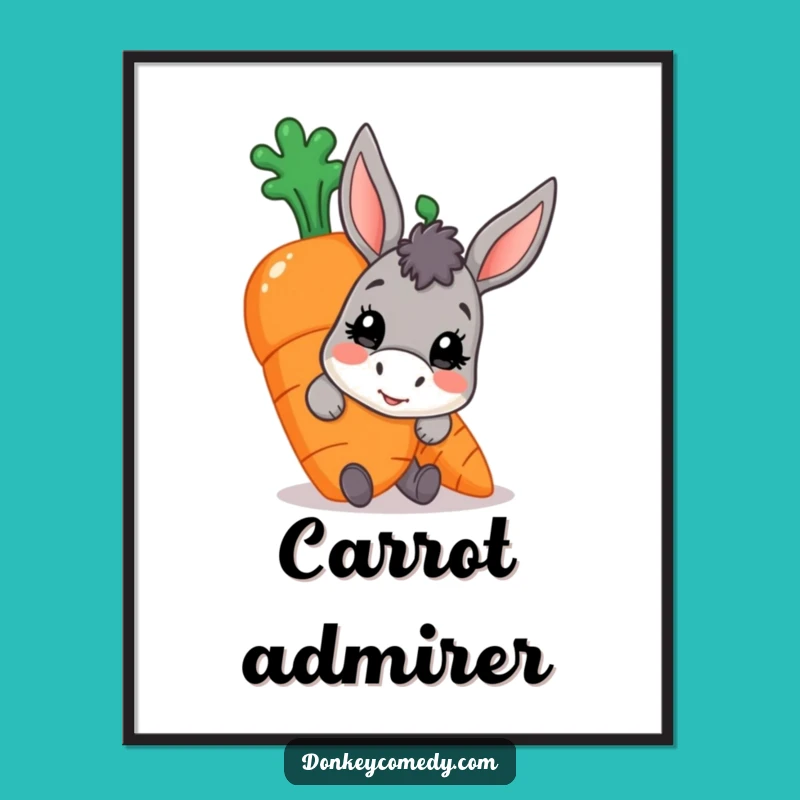 Funny Donkey Carrot Digital Art: Peeking Character for Playful Decor
