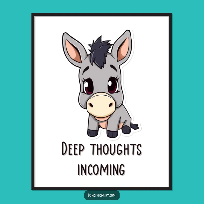 Funny Donkey Head Tilt Digital Art - Instant Curious Wall Decor