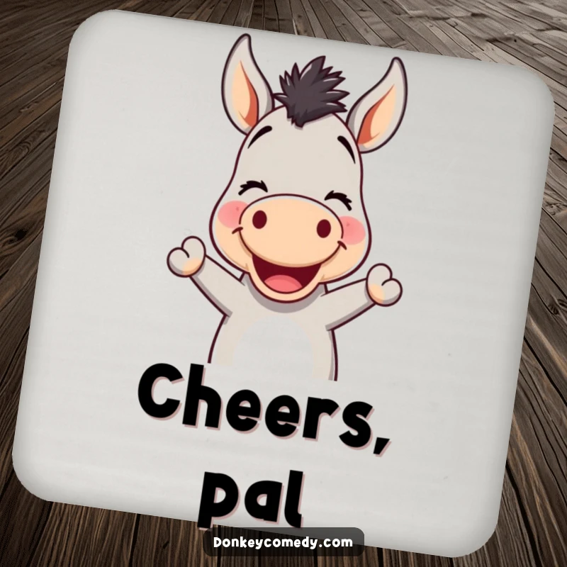 Funny Kawaii Donkey Nodding Coaster: A coaster showcasing a smiling donkey nodding, adding a touch of gentle humor to any surface.