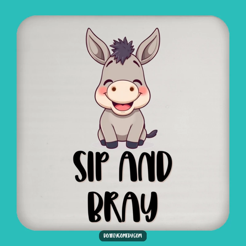 Funny Donkey Braying Coaster Set: Cheerful Gift for Tabletop Humor