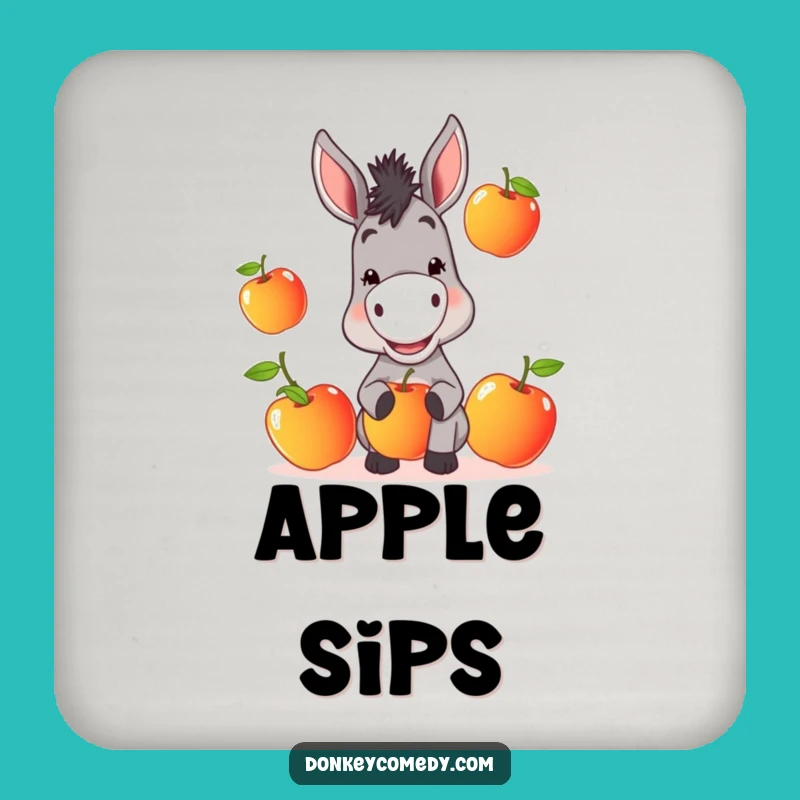 Funny Donkey Coaster Set: Mischievous Guard, Hilarious Fruit Table Protection, Perfect Gift!
