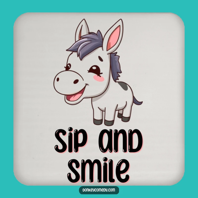 Funny Kawaii Donkey Braying Coaster: Protect Surfaces with a Smile