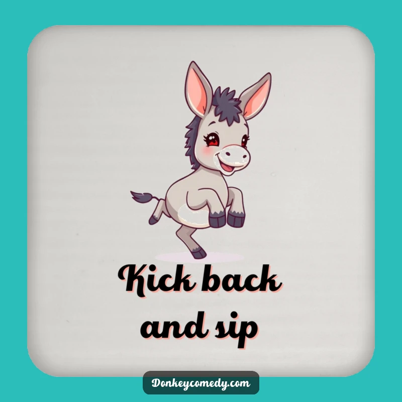 Protect Surfaces Funny Small Donkey Large Ears Kicking hind legs Coaster, Gift
