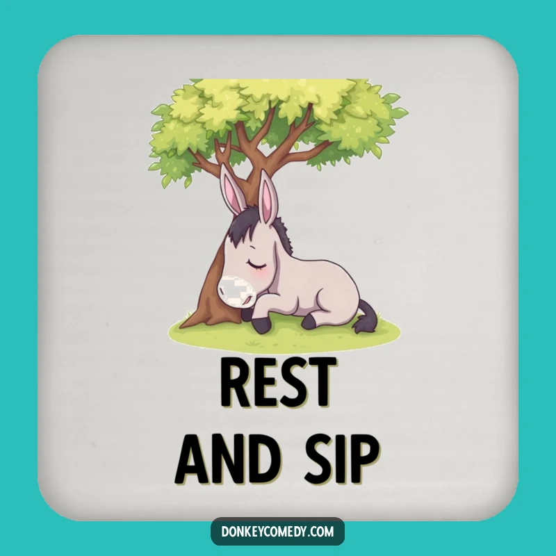 Funny Sleepy Donkey Coaster - Protect Surfaces with Tranquil Charm!