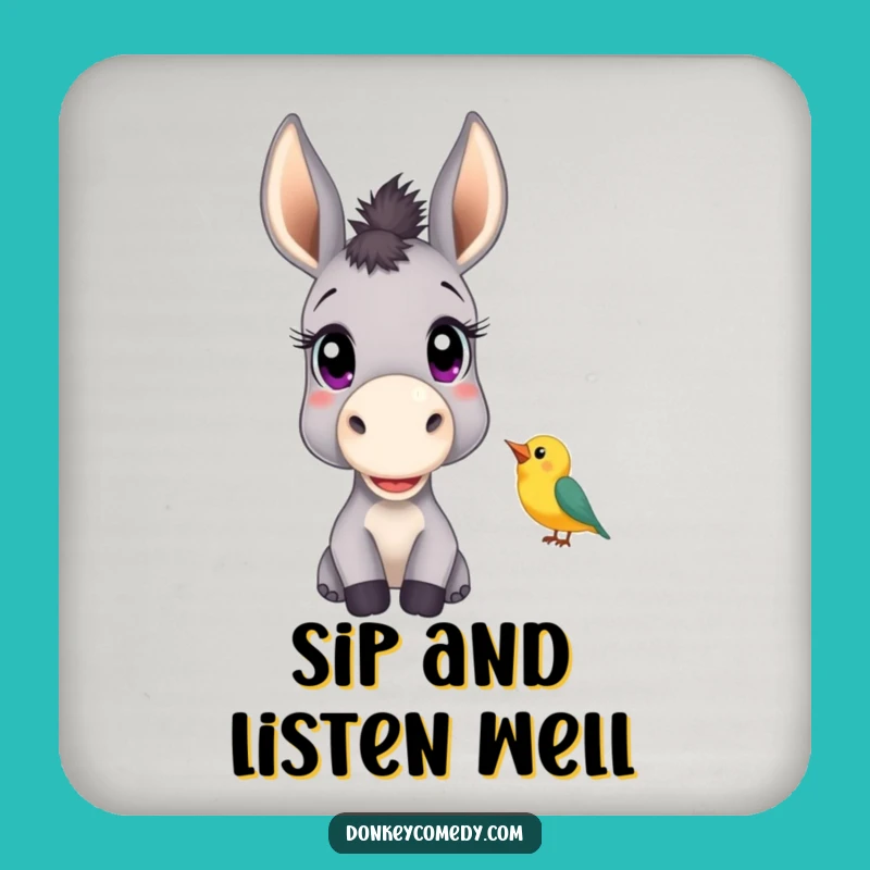 Funny Donkey Curious Coaster - Whimsical Drink Protection Gift