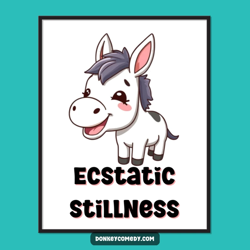 Funny Kawaii Donkey Braying Poster: Brighten Your Walls with Laughter
