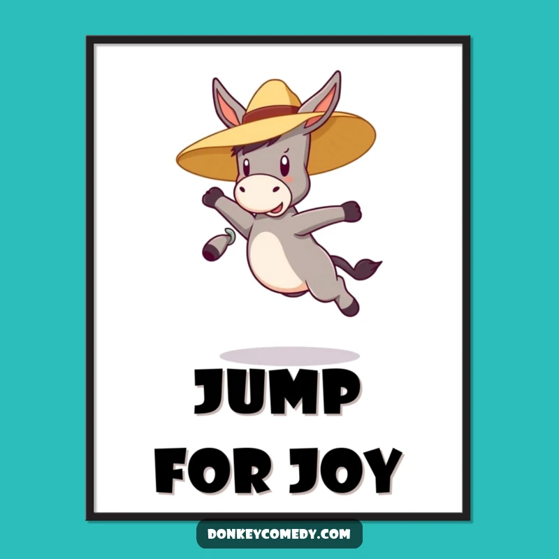 Funny Bouncy Donkey Poster - Hilarious Jumping Fun Wall Art!