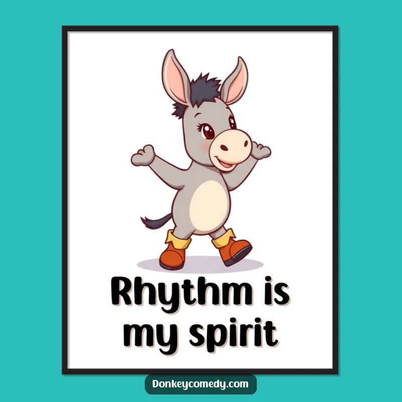 Funny Donkey Boots Jig Poster - Whimsical Wall Art & Gift