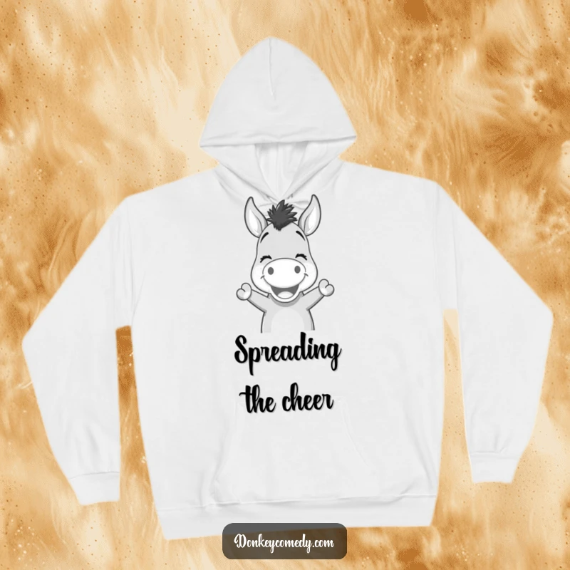 Funny Kawaii Donkey Nodding Hoodie: A soft hoodie featuring a smiling donkey nodding, offering warmth and friendly cheer.