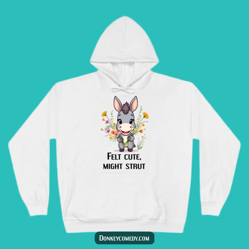 Cozy Funny Donkey Grin Hoodie: Warmth Meets Wild Flower Humor