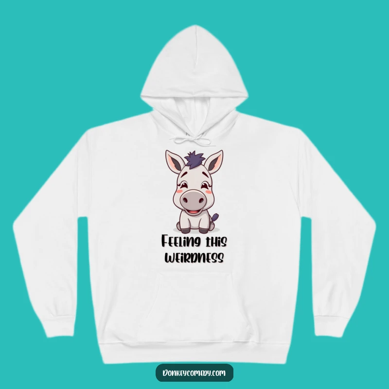 Funny Confused Donkey Hoodie - Kawaii Animal Delighted Expression Sweatshirt