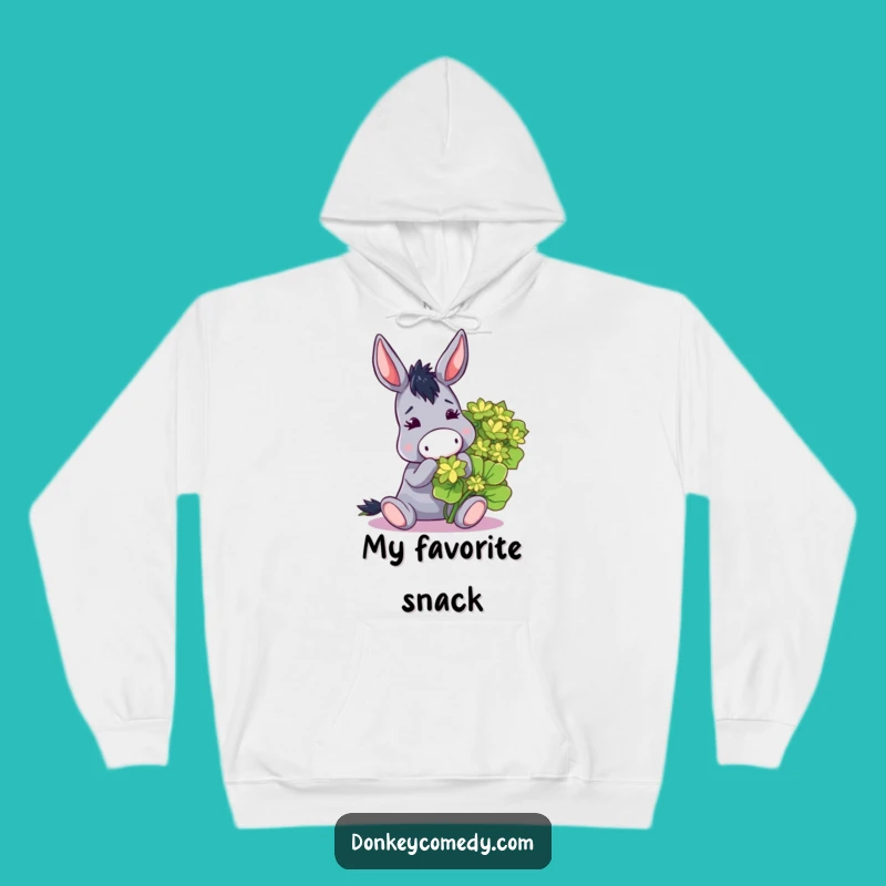 Funny Donkey Nibbling Clover Hoodie - Cozy & Hilarious Donkey Gift