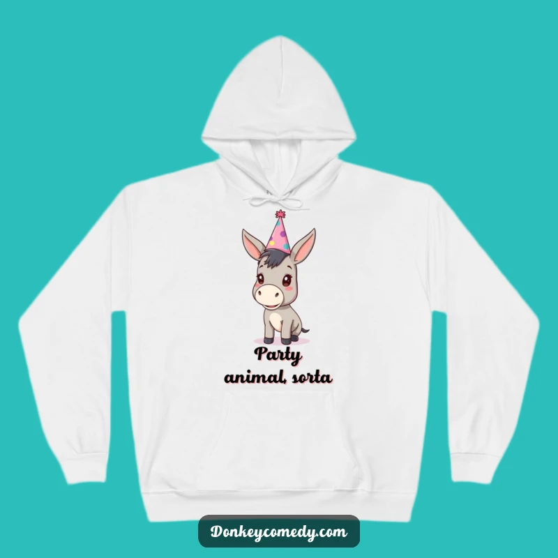 Funny Party Donkey Hoodie - Kawaii Animal Oversized Hat Sweatshirt
