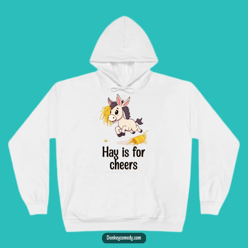 Cozy Funny Donkey Bounding Hay Hoodie, Warm Gift Enthusiast