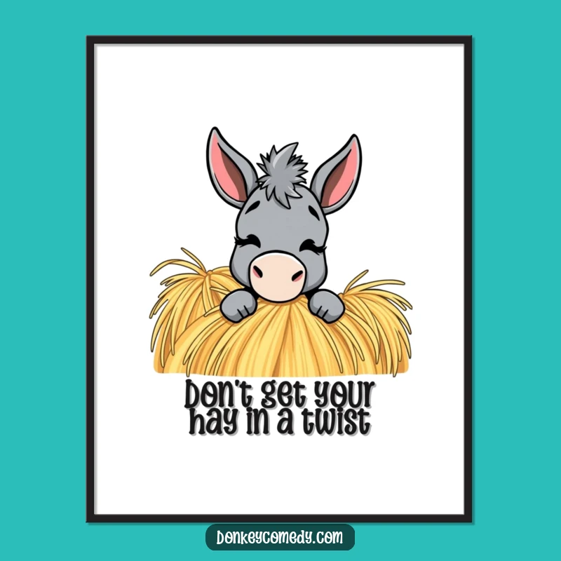 Funny Donkey Wall Art Free Printable: Wink Haystack Downloadable Decor