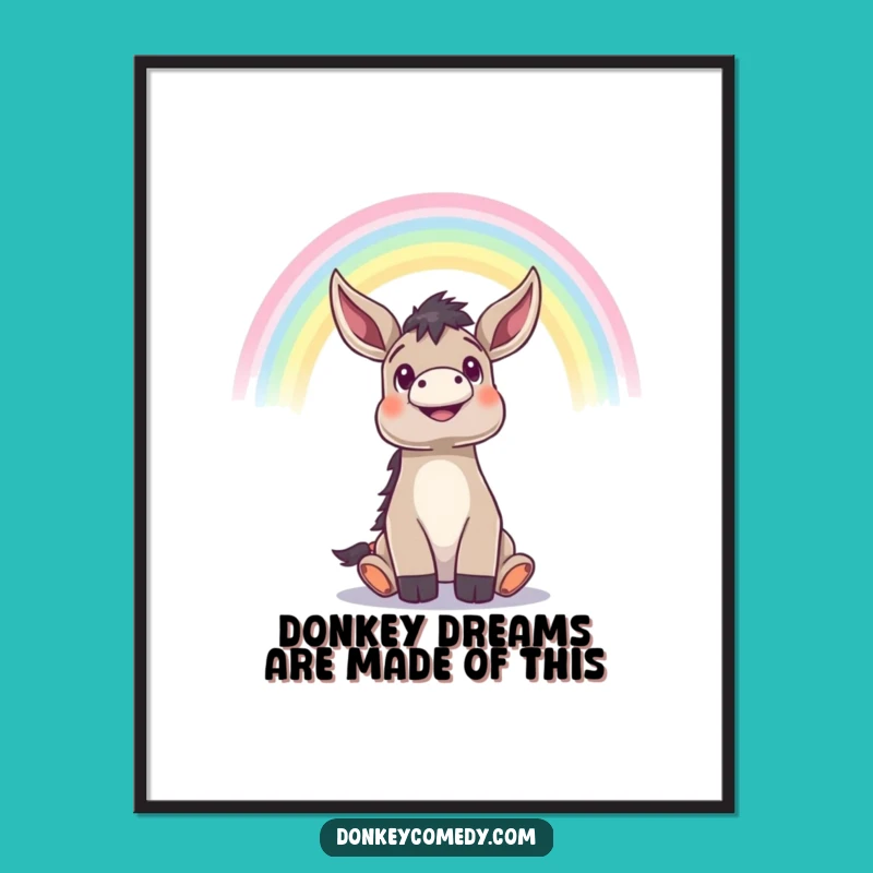 Free Printable Wall Art: Donkey Rainbow, Funny Downloadable Decor for Inspiring Spaces