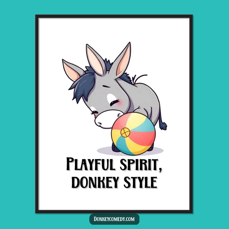 Free Printable Wall Art: Donkey & Ball - Playful Downloadable Art for a Happy Home!