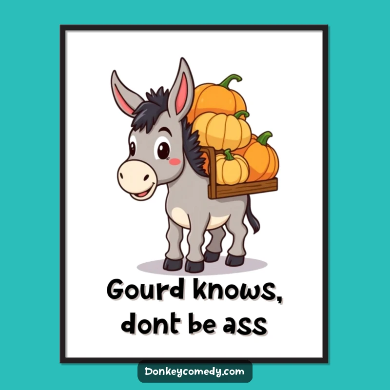 Free Printable Wall Art: Pumpkin Donkey - Determined Downloadable Decor