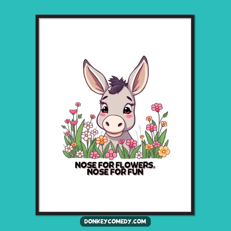Funny Free Printable Wall Art: Curious Donkey Peering, Whimsical Downloadable Decor for Your Home