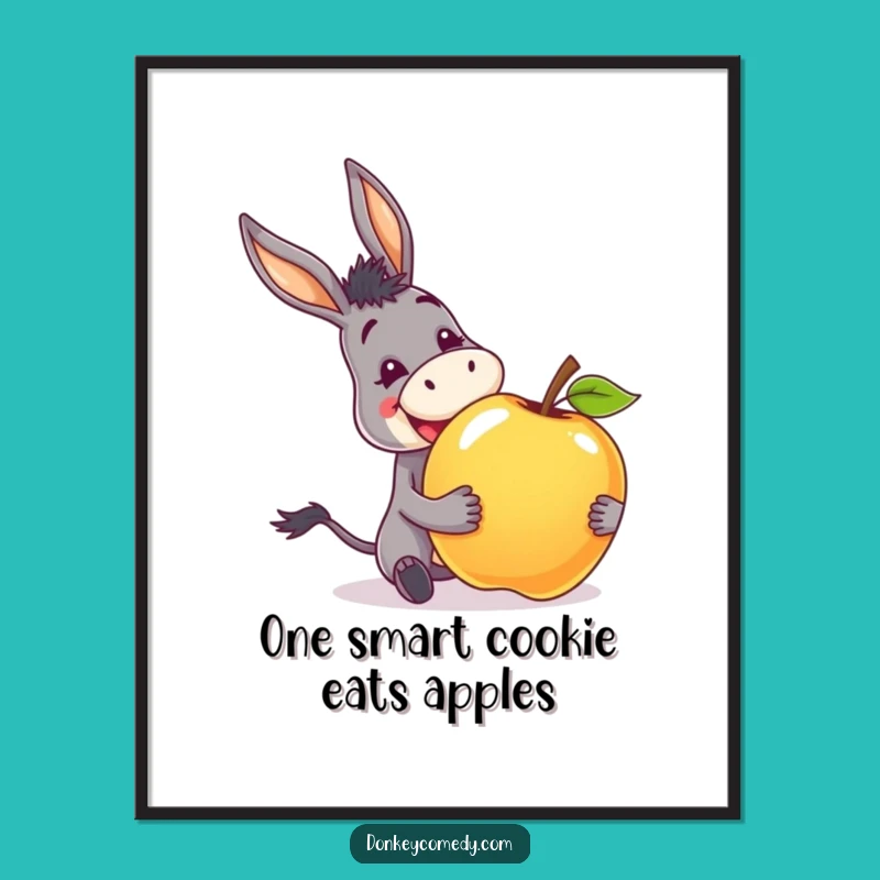 Free Printable Donkey Apple Wall Art - Whimsical Downloadable Decor