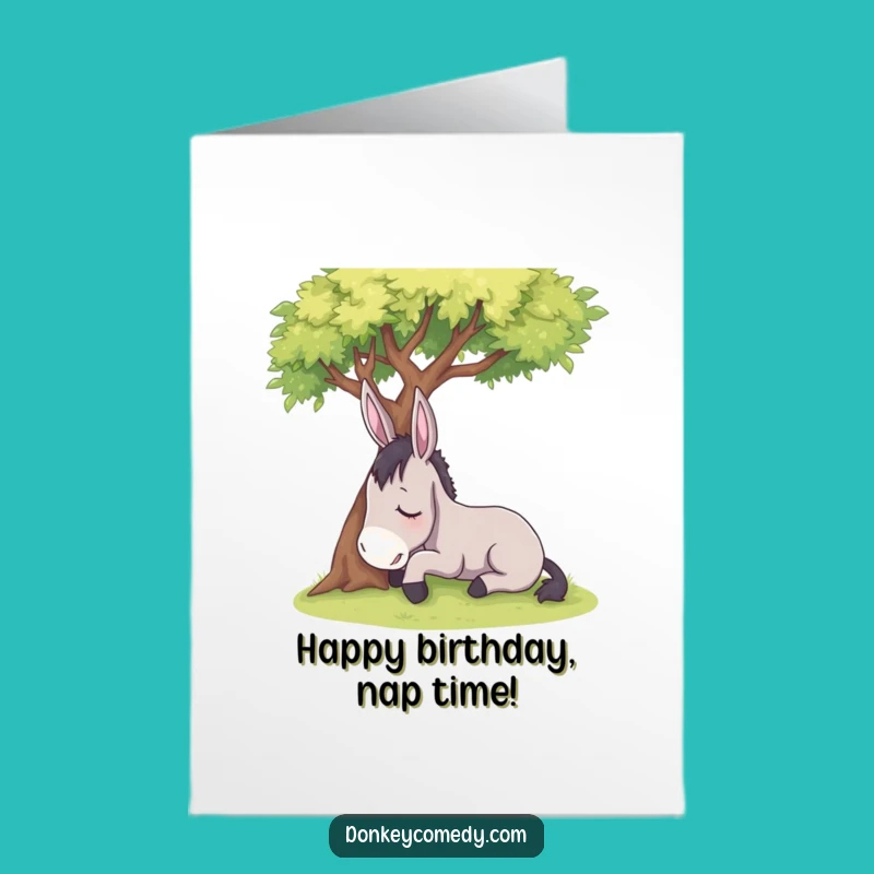Free Printable Birthday Card: Sleepy Donkey Relaxing Birthday Chill Surprise Gift