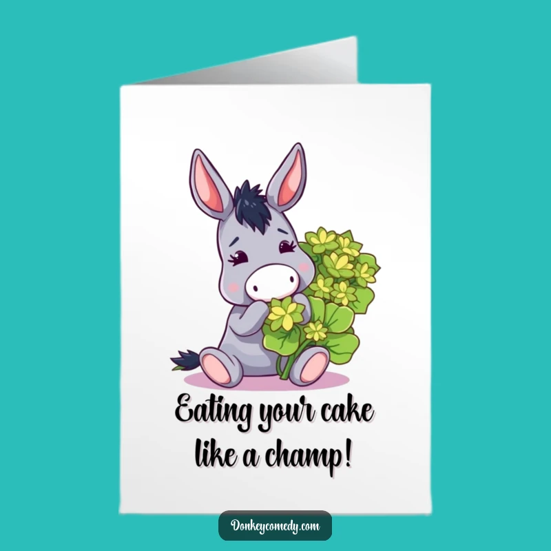 Free Printable Donkey Birthday Card: Funny Nibbler Design for a Hilarious Downloadable Gift